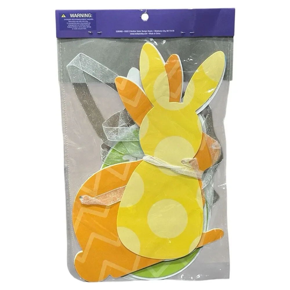 Brother/Sister Design Easter 2 Banners Happy Easter and Bunnies/Eggs